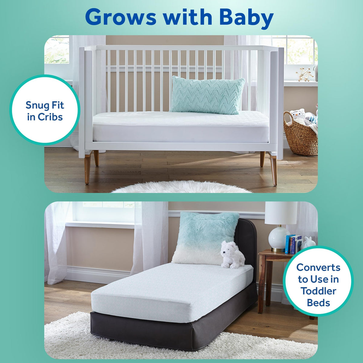 Breathable 2 Stage Hybrid Memory Foam Crib Mattress U295743
