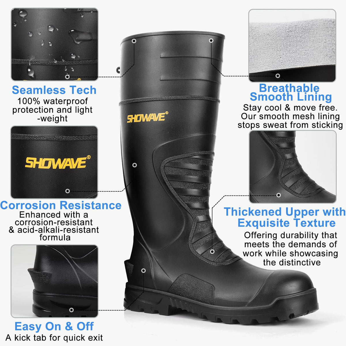Rubber Steel Toe Waterproof Boot U17167