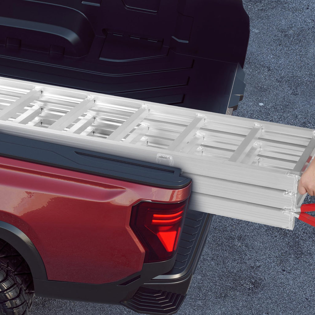 69" L x 50" W Tri-Fold Aluminum ATV Loading Ramp 1500lb Capacity Y589