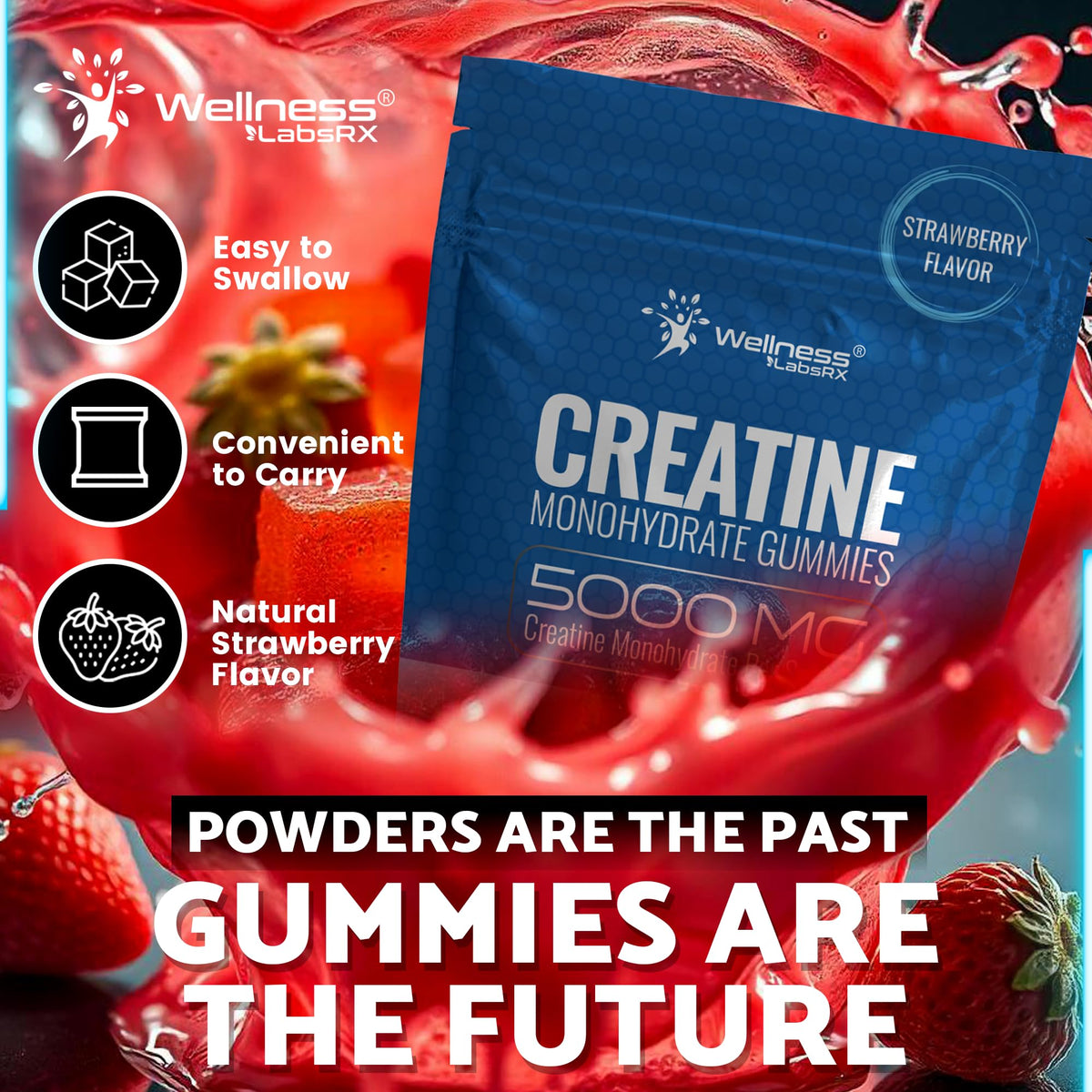 Creatine Monohydrate Gummies Strawberry B6938