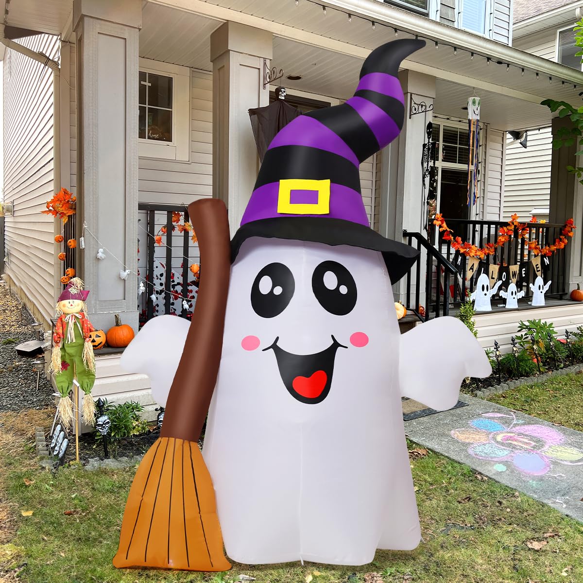 6.2 FT Halloween Inflatables Ghost with Built-in LEDs Z431