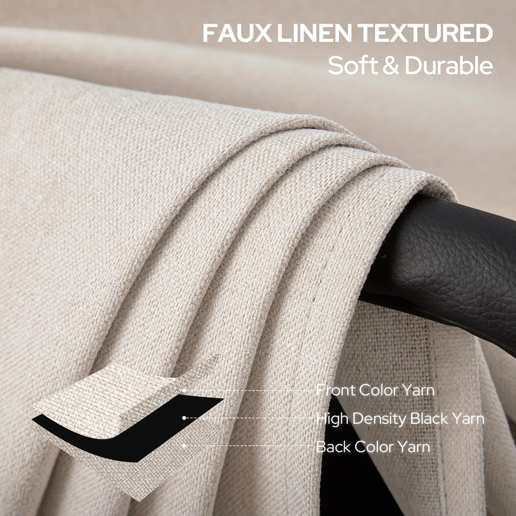 100% Blackout Linen Door Curtains 26x72 Inch H9314