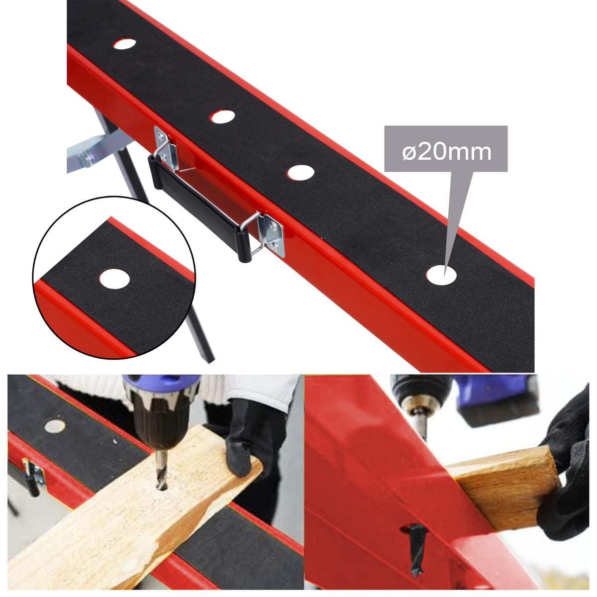 Black and Yellow Steel Folding Sawhorse Set 2-Pack D237