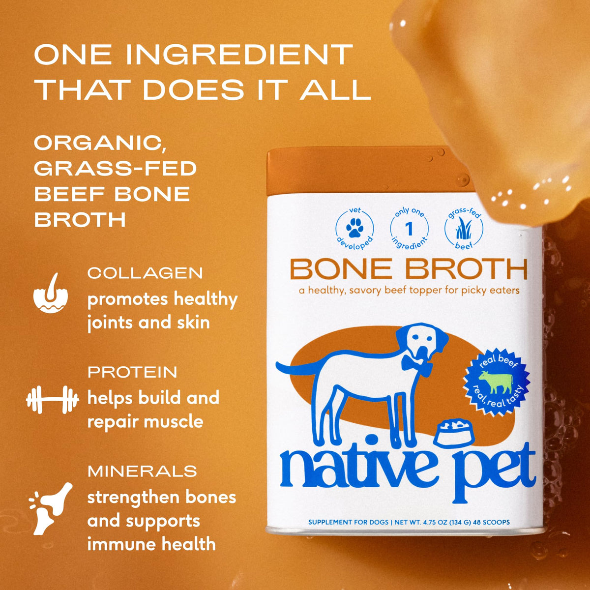 Beef Bone Broth Dog Food Topper Y320