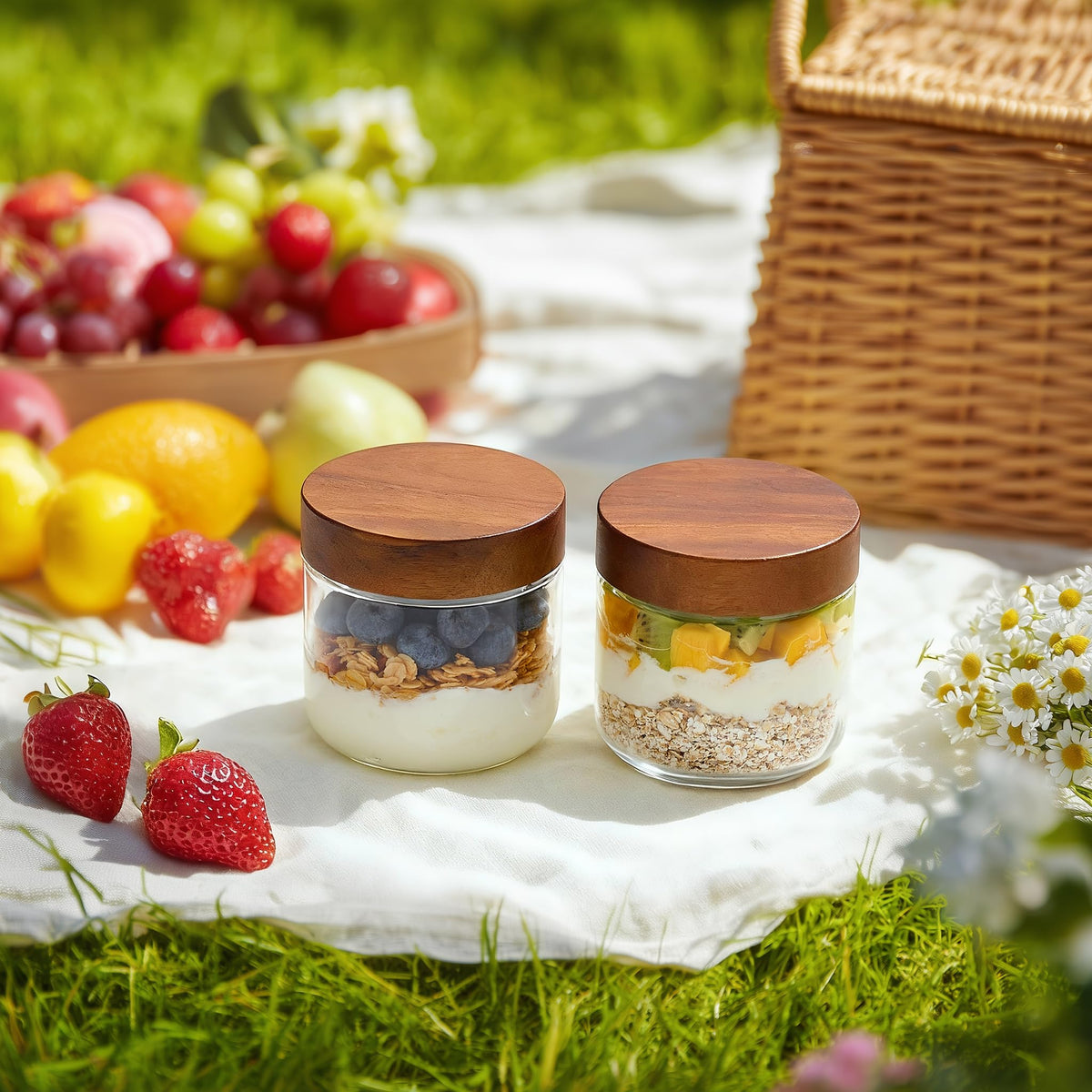 12 oz Glass Jars with Lids 6 Pack Z130