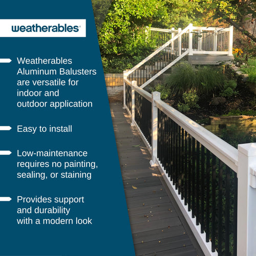 26'' Black Aluminum Balusters 20pk E5154