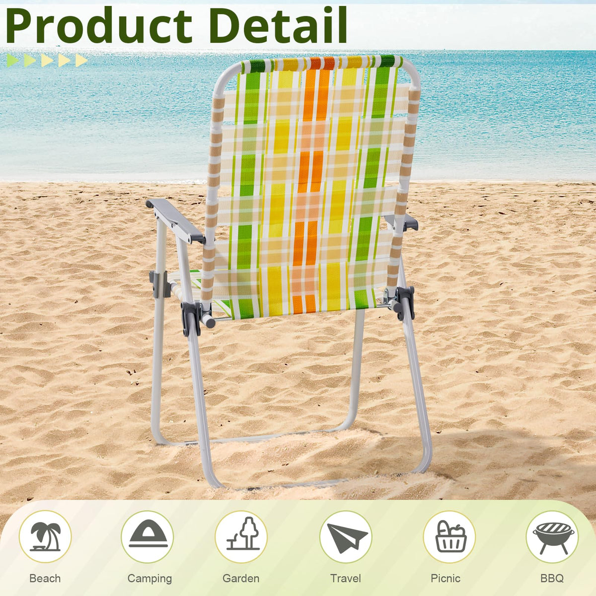 Oversized Folding Webbed Lawn Chairs Set of 2 B31605