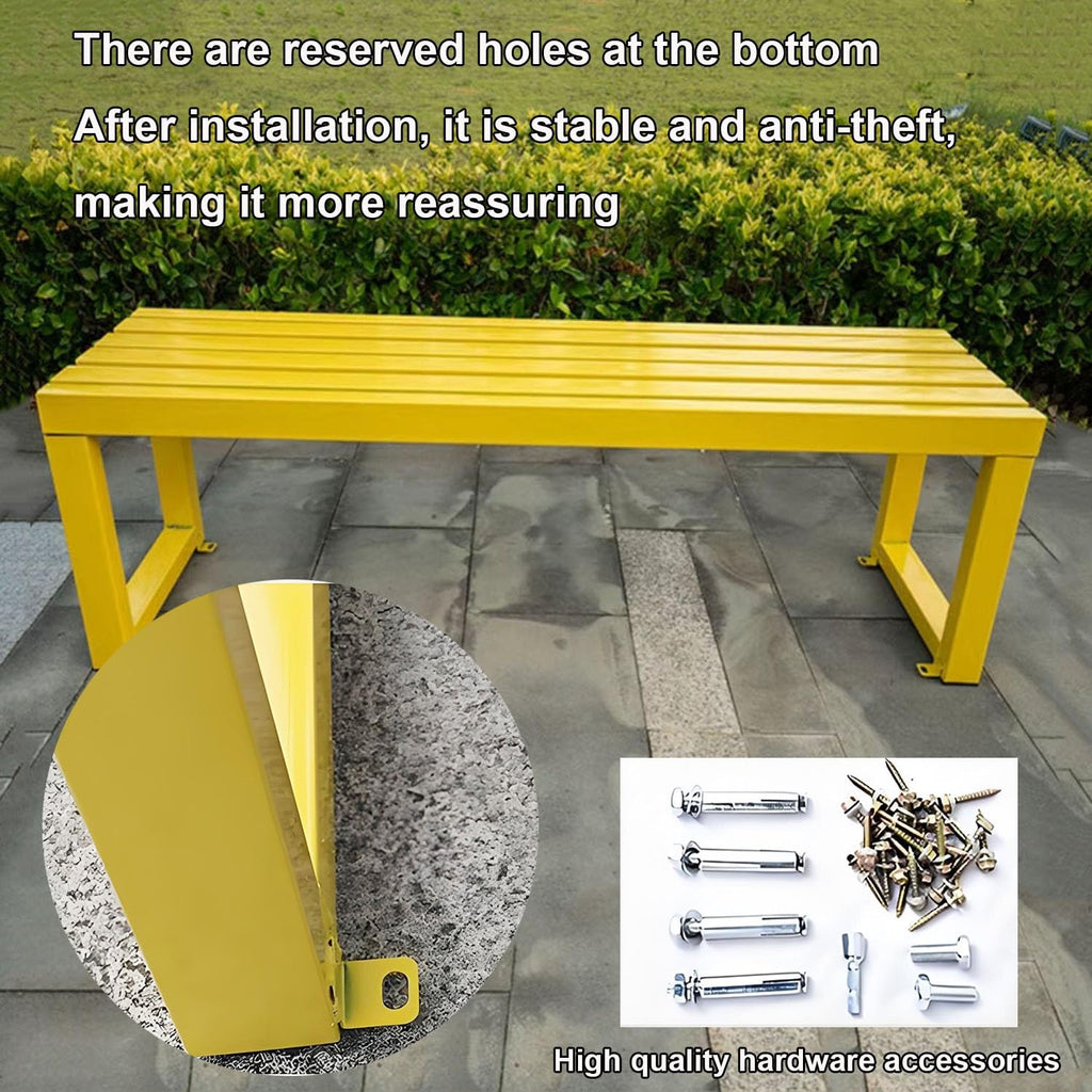 Black 5.9ft Metal Outdoor Bench Y5400
