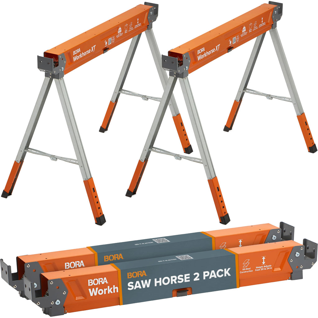 2 Pack Adjustable Folding Heavy Duty Sawhorse F8612