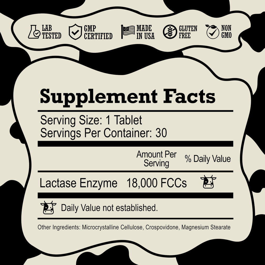 Lactase Enzyme Pills 18000 FCC 30 Ct T525