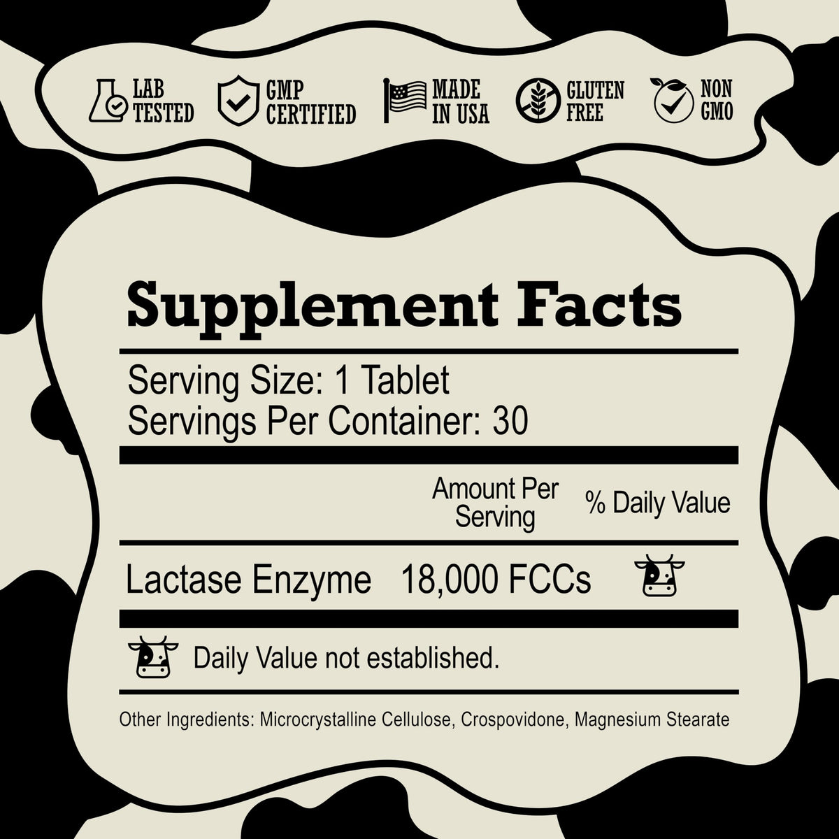 Lactase Enzyme Pills 18000 FCC 30 Ct T525