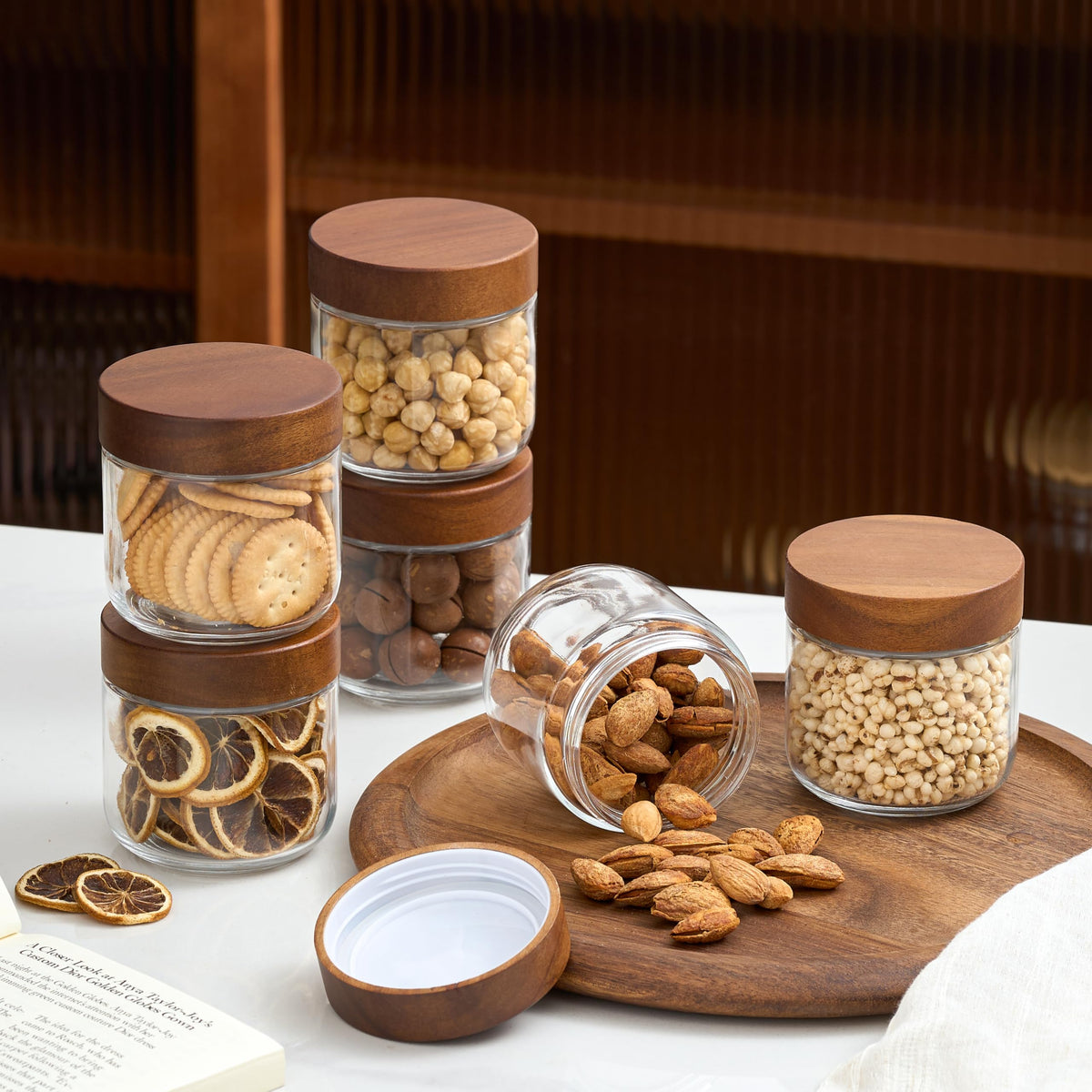 12 oz Glass Jars with Lids 6 Pack Z130