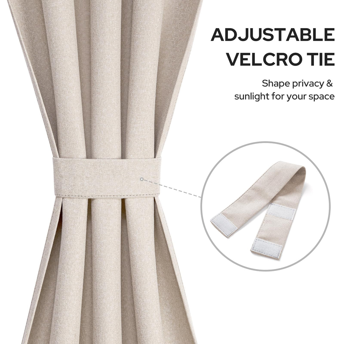 100% Blackout Linen Door Curtains 26x72 Inch H9314