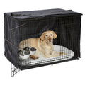 42-inch Double Door Dog Crate with Pet Bed, 2 Bowls and Privacy Cover J660046