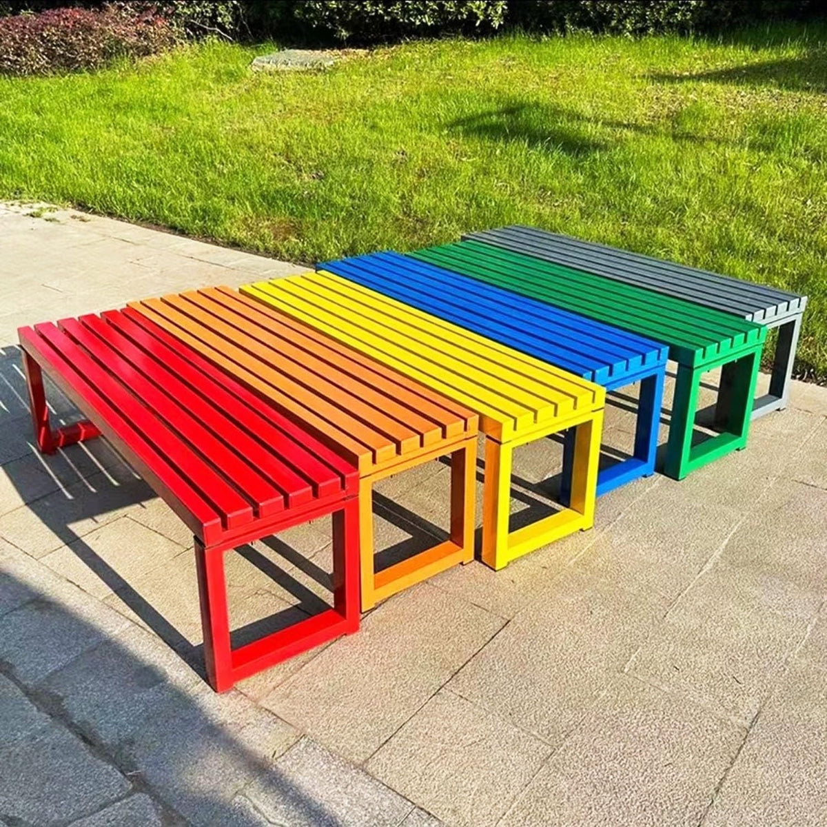 Black 5.9ft Metal Outdoor Bench Y5400