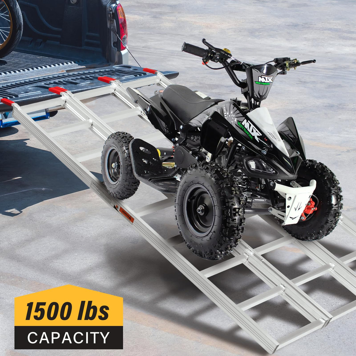 69" L x 50" W Tri-Fold Aluminum ATV Loading Ramp 1500lb Capacity Y589