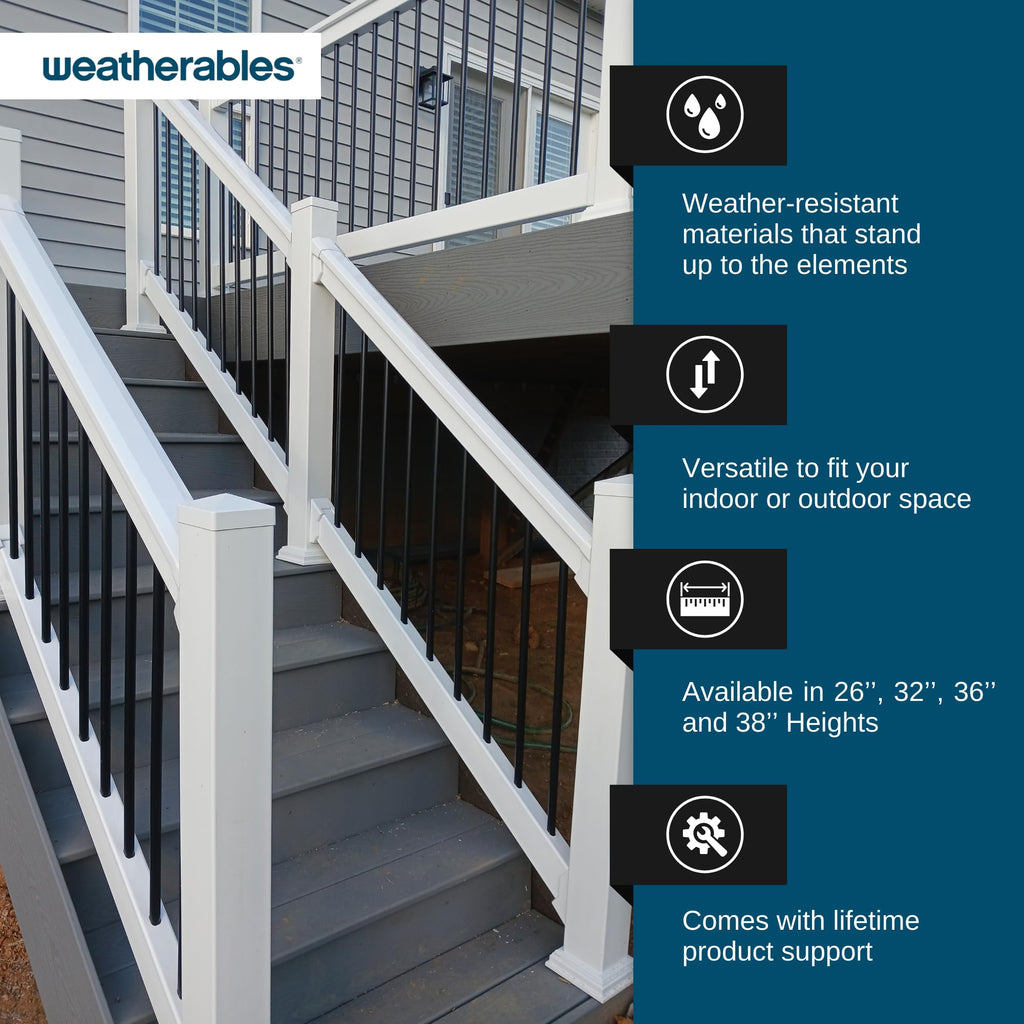 26'' Black Aluminum Balusters 20pk E5154