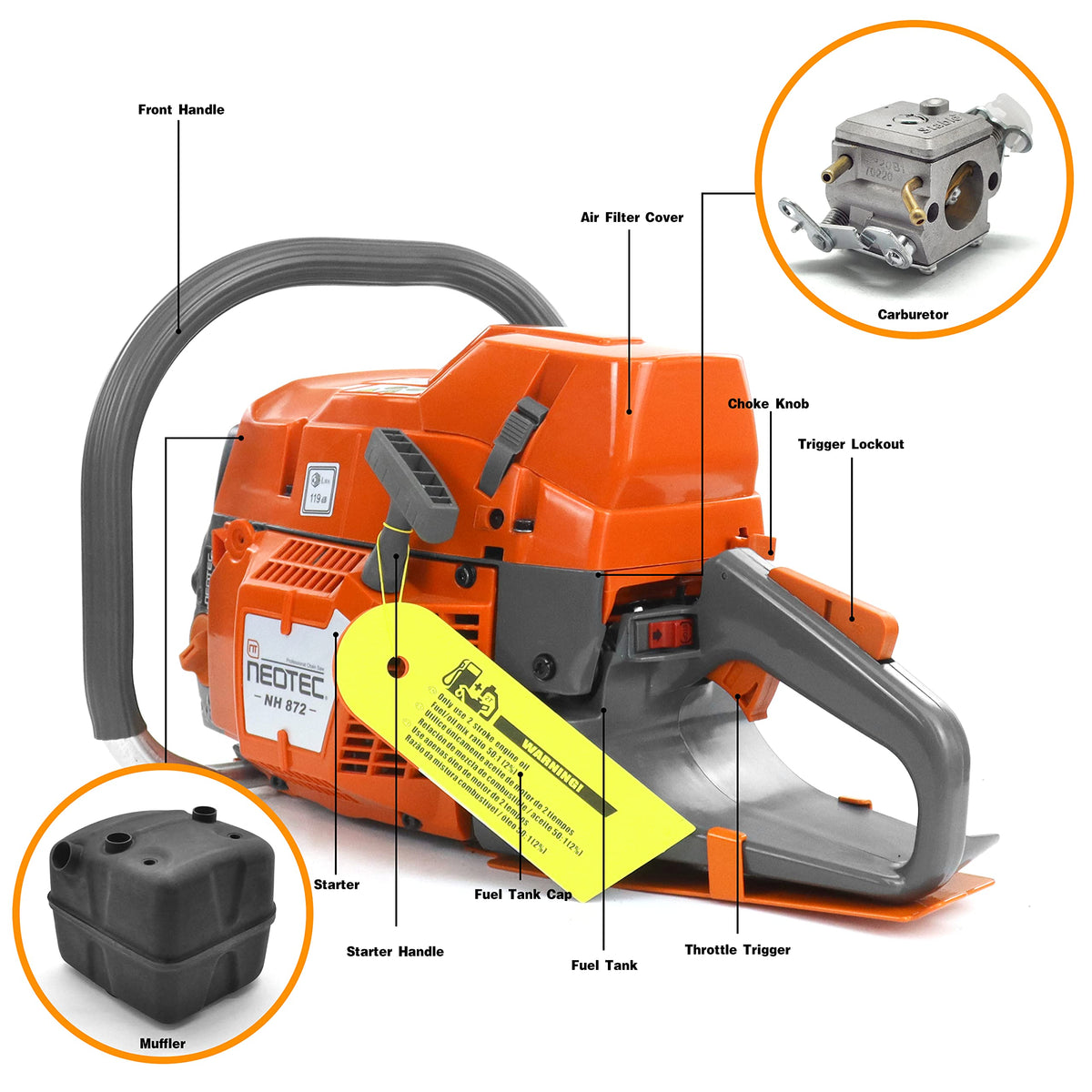 24 Inch 71cc Gas Powered Chainsaw E746919