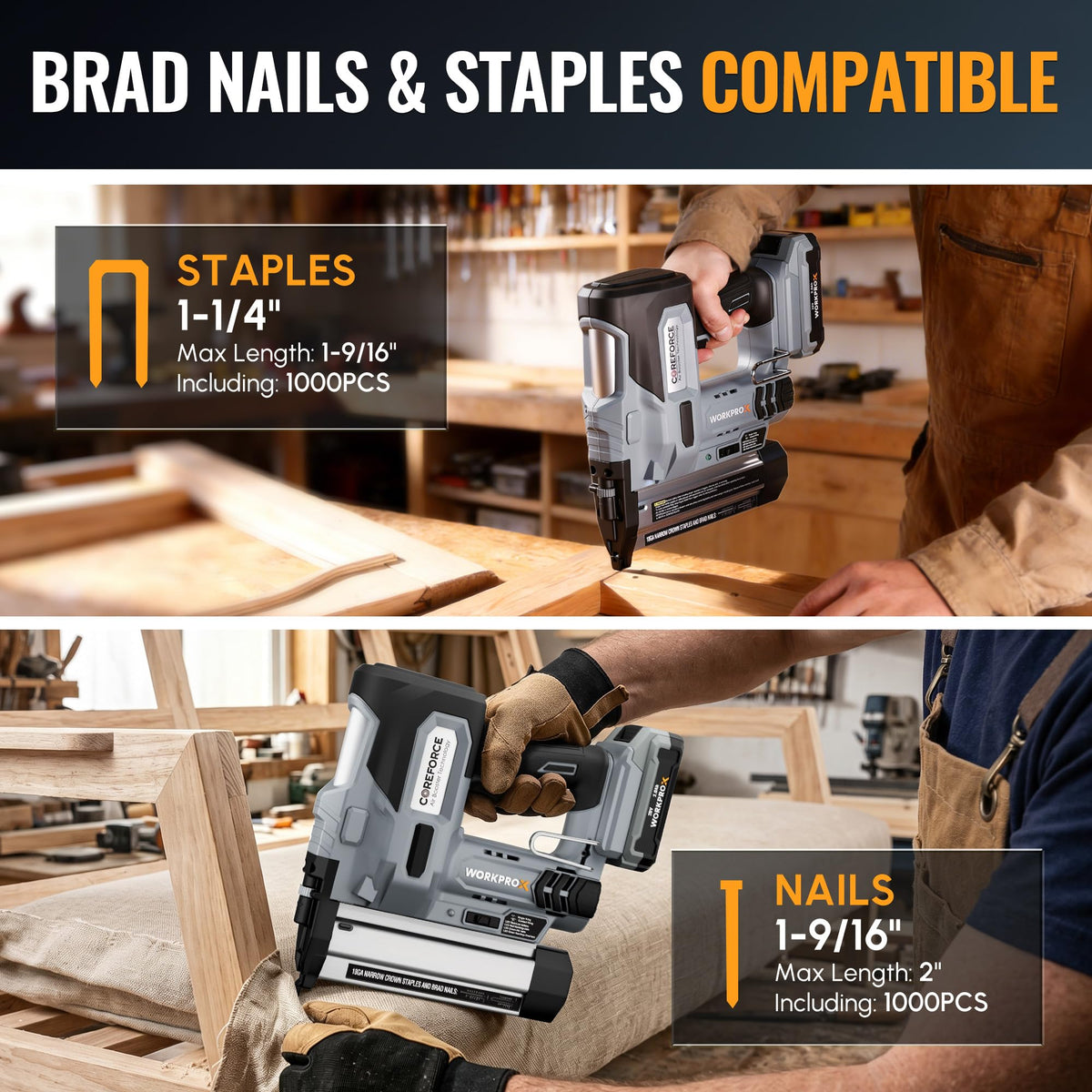 20V Cordless 18 Gauge 2-in-1 Nail & Staple Gun I3467