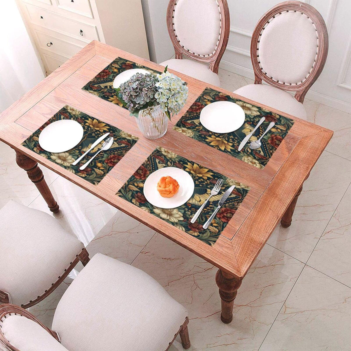Vintage Butterfly Floral Woven Placemat 12X18 in U81206