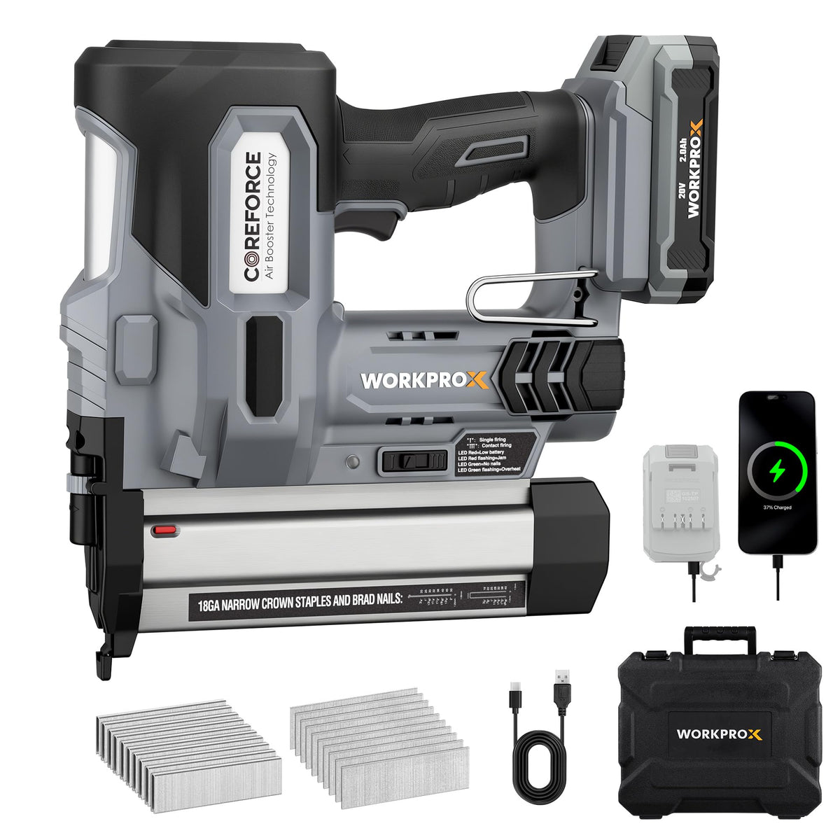 20V Cordless 18 Gauge 2-in-1 Nail & Staple Gun I3467