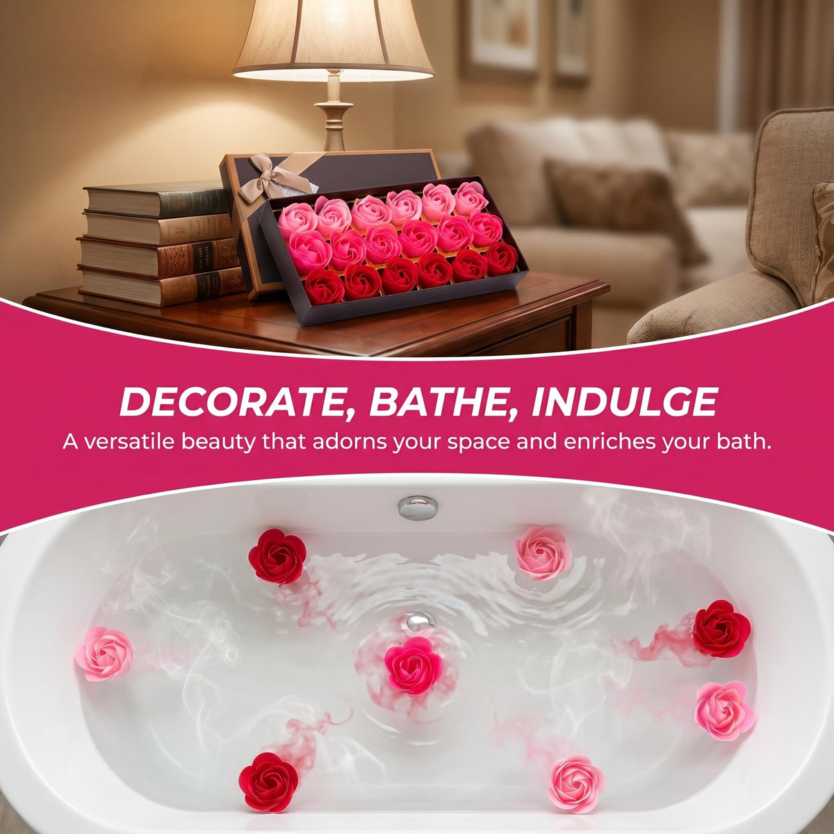 Pink Soap Flower Gift Set X2254