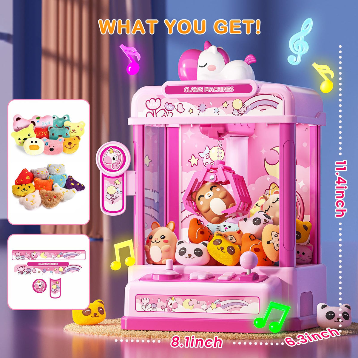 Claw Machine with Sound & 20 Mini Plush Toys U29714