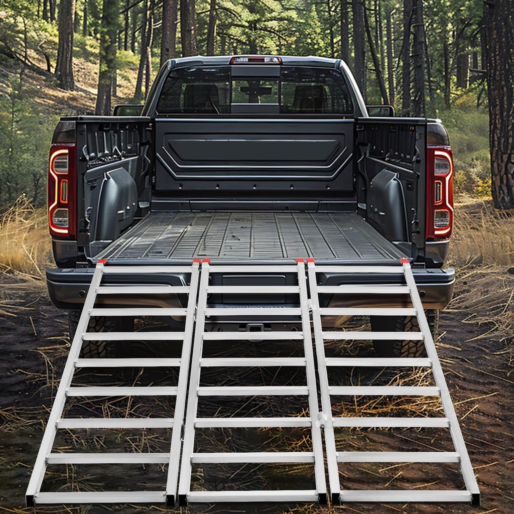 69" L x 50" W Tri-Fold Aluminum ATV Loading Ramp 1500lb Capacity Y589