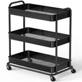 26" 3-Tier Metal Utility Cart, Black I827100