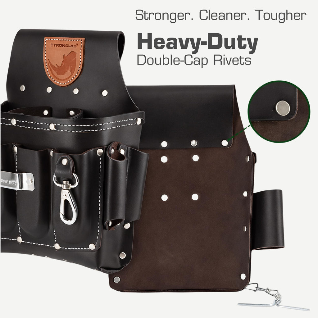 13-Pocket Top-Grain Leather Electricians Tool Belt U334756