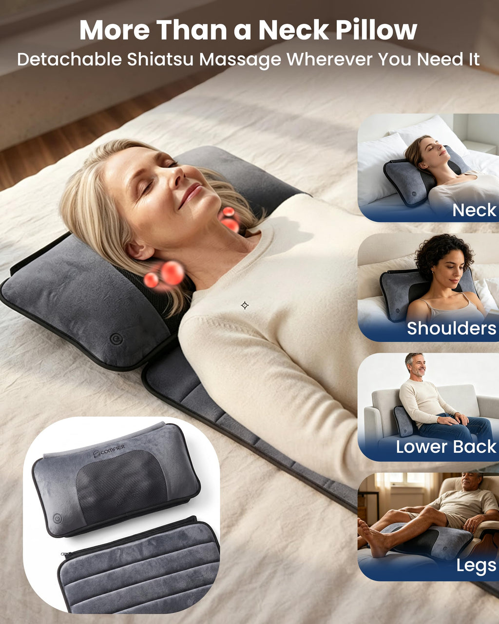 Full Body Massage Mat with Detachable Shiatsu Neck Pillow R865