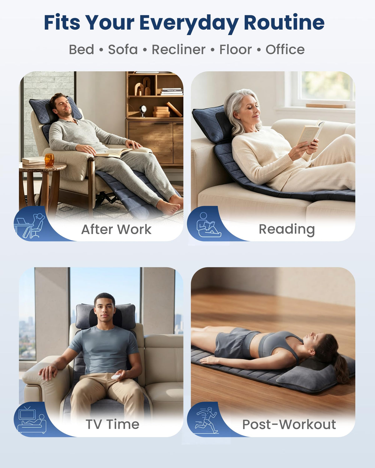 Full Body Massage Mat with Detachable Shiatsu Neck Pillow R865