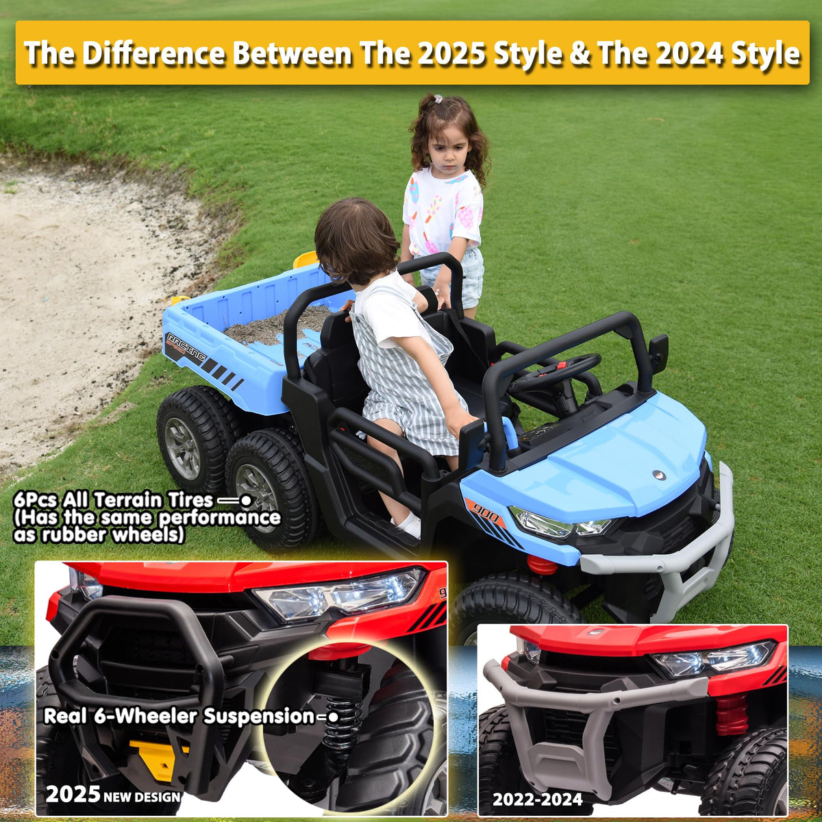 24V Kids Ride On Truck with Electric Dump Bed Q607148