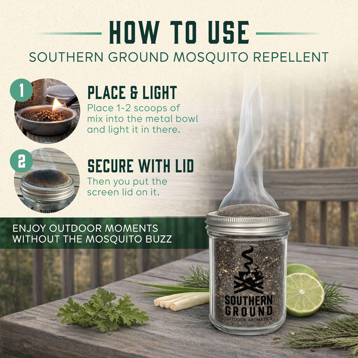 Natural Mosquito Repellent Outdoor Candle E650