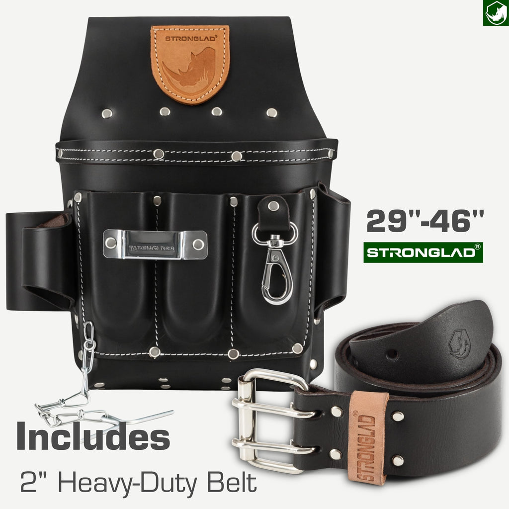 13-Pocket Top-Grain Leather Electricians Tool Belt U334756