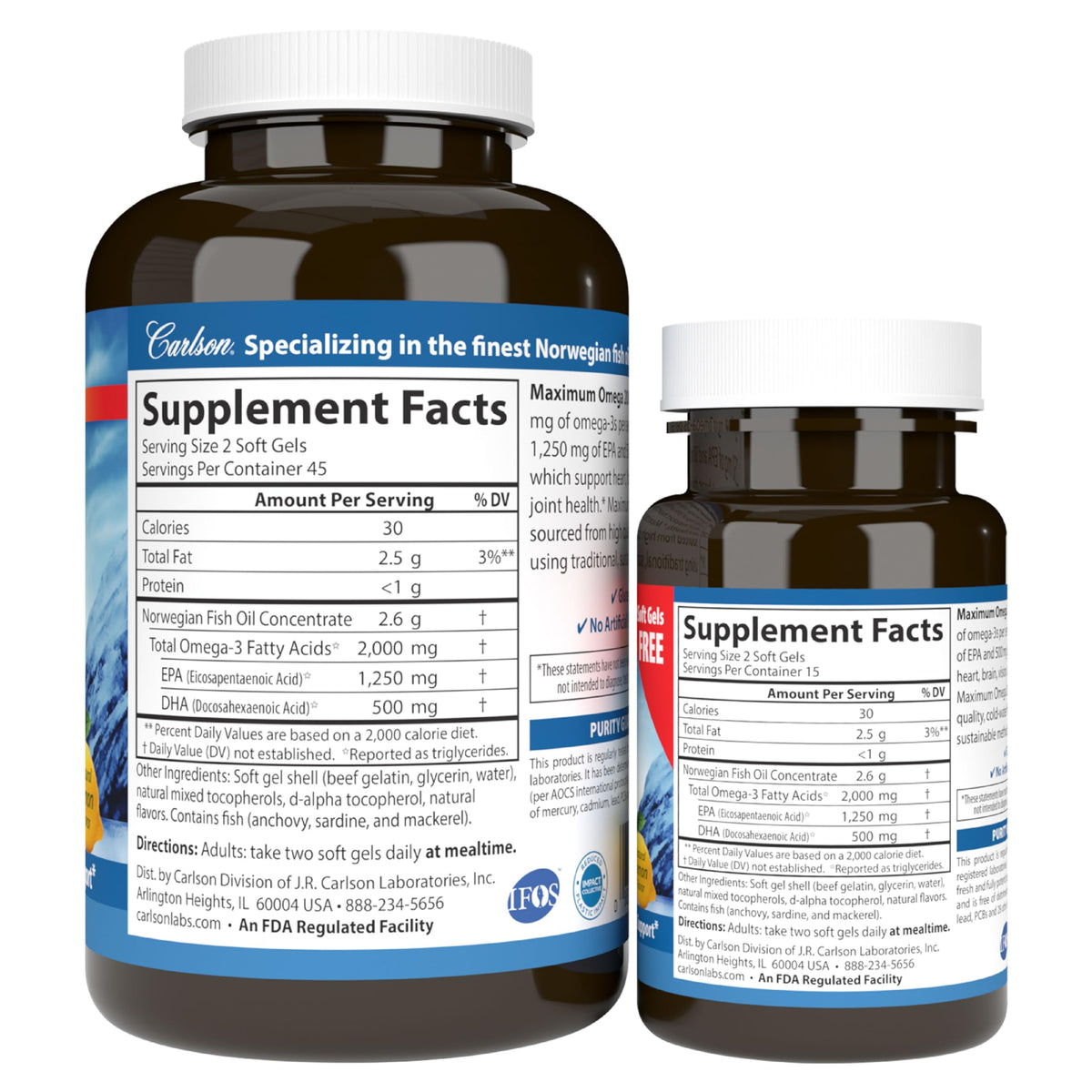 Wild-Caught 2000 mg Lemon Softgels I645240