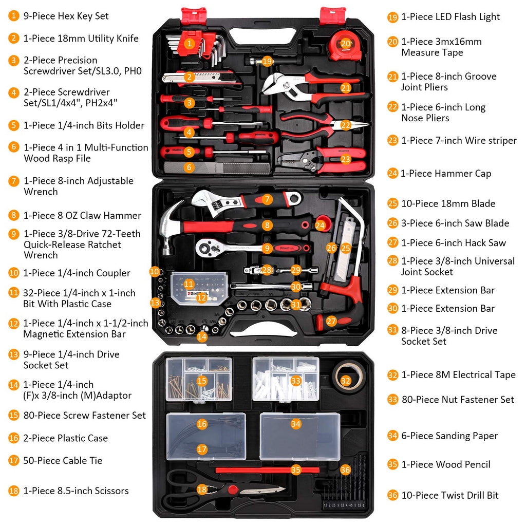 325 Piece Home Repair Tool Kit with Storage Case X248723