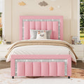 Twin Bed Frames with Upholstered Headboard, Pink A716943