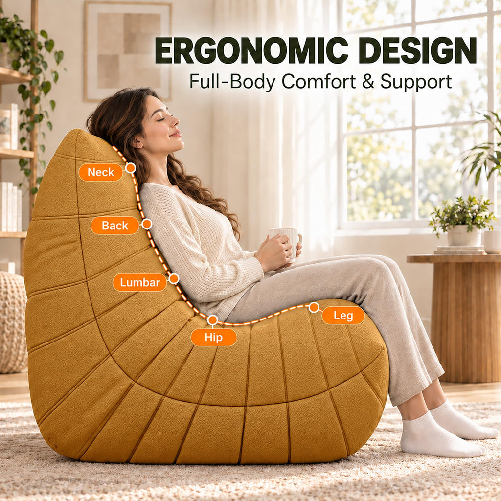 Yellow 3 Seater Bean Bag Sofa V5600