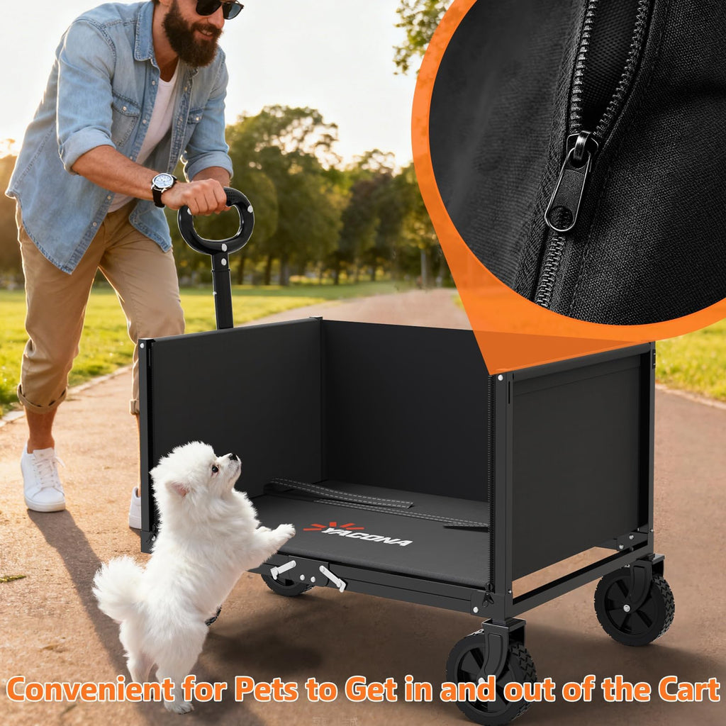 Foldable Heavy Duty Utility Wagon Cart with Wheels G300949