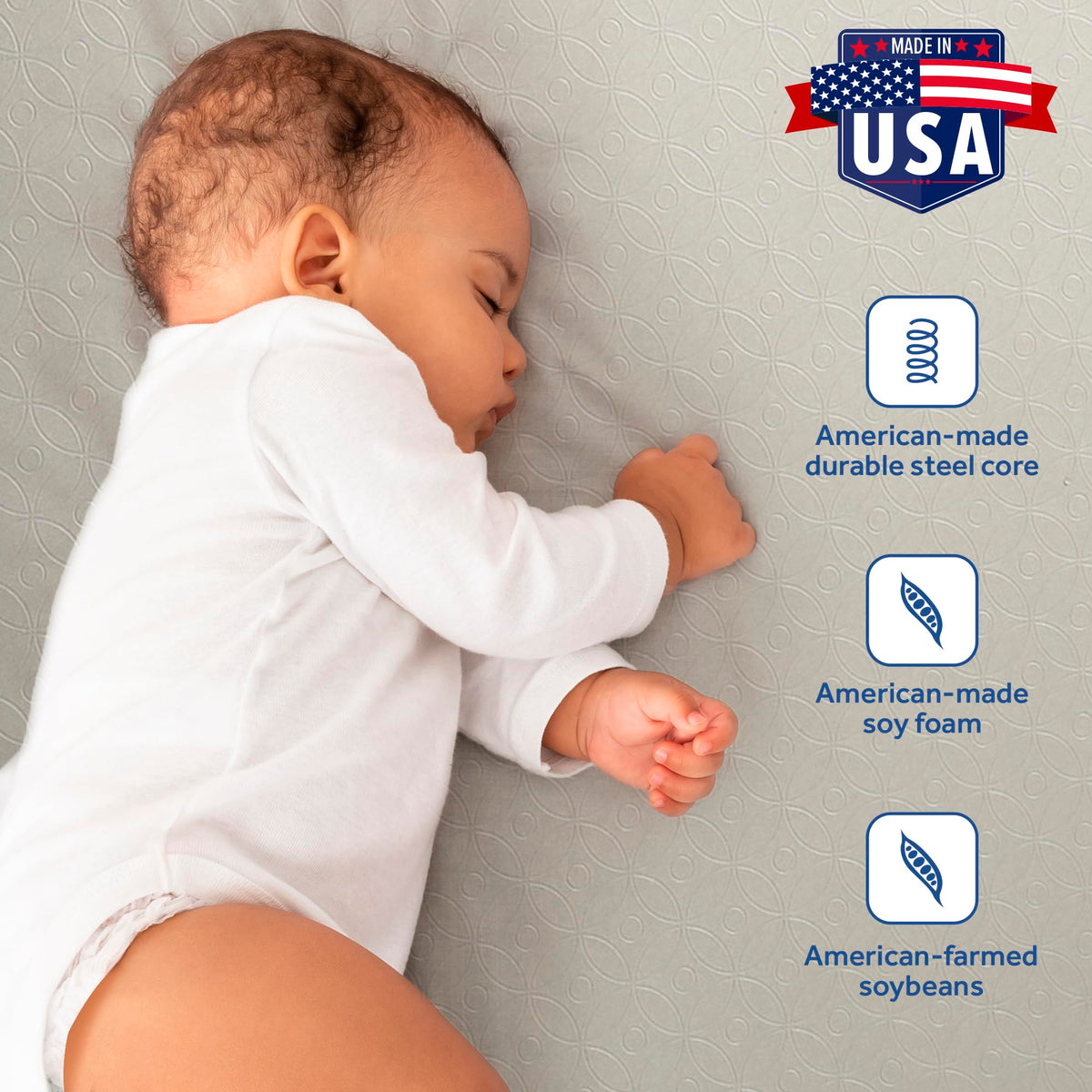 Breathable 2 Stage Hybrid Memory Foam Crib Mattress U295743