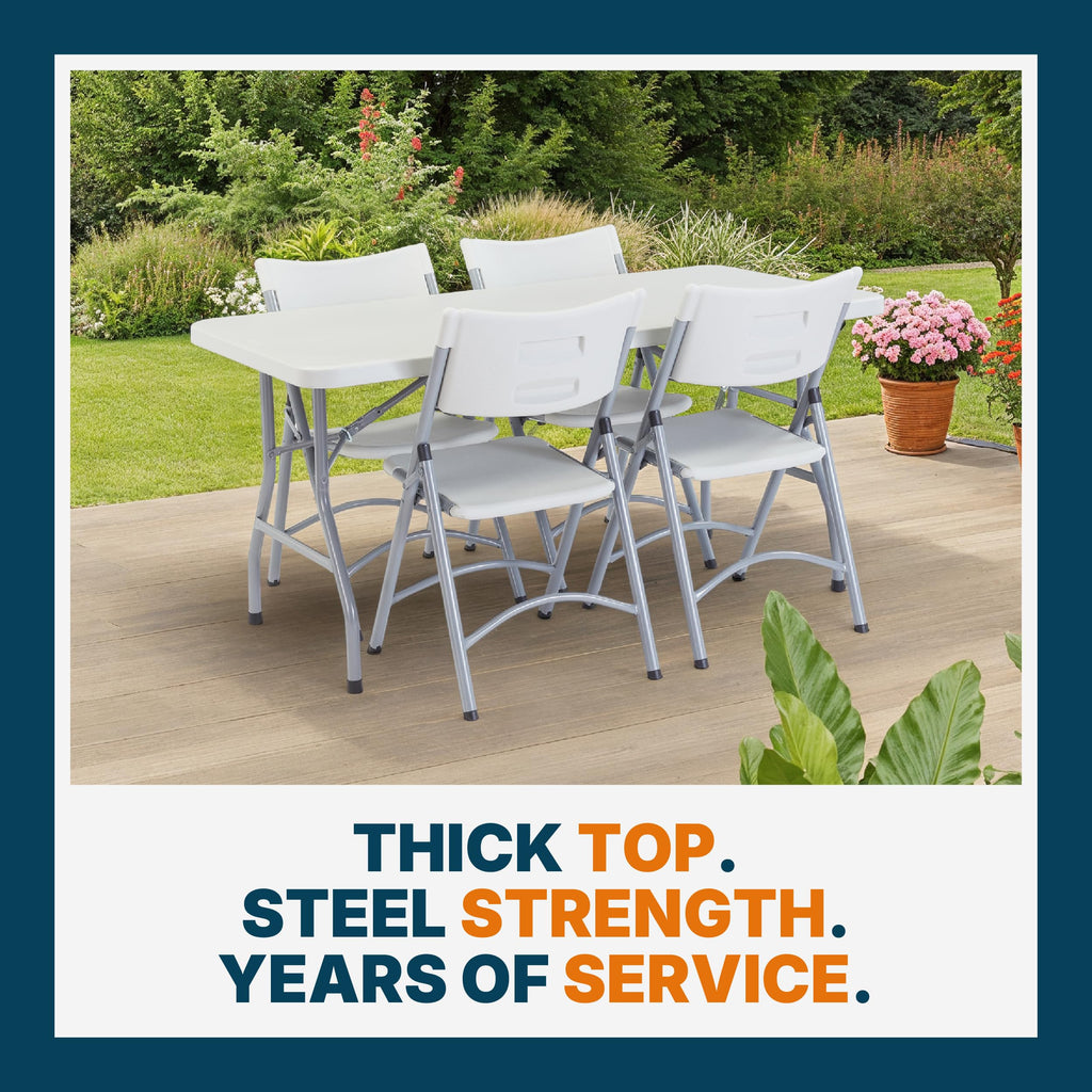 Rectangular Heavy-Duty Folding Table with Steel Frame O821250