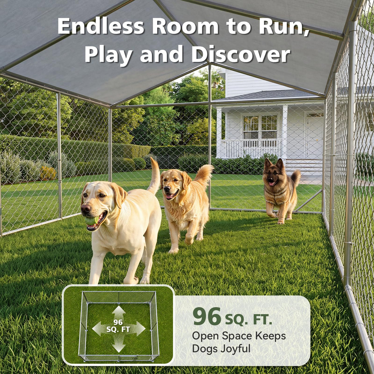 10×10FT Waterproof Metal Outdoor Dog Kennel A786