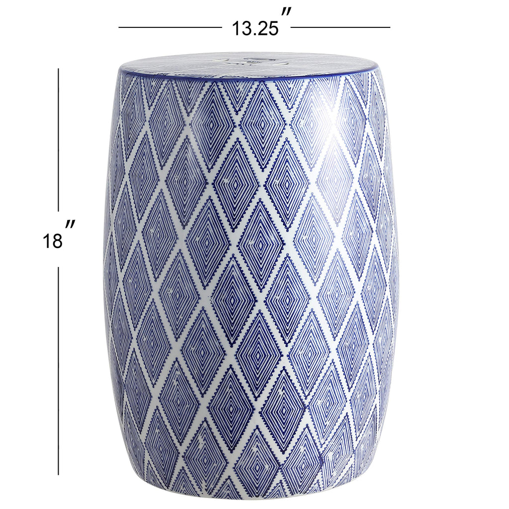 Blue White Ceramic Garden Stool V139615