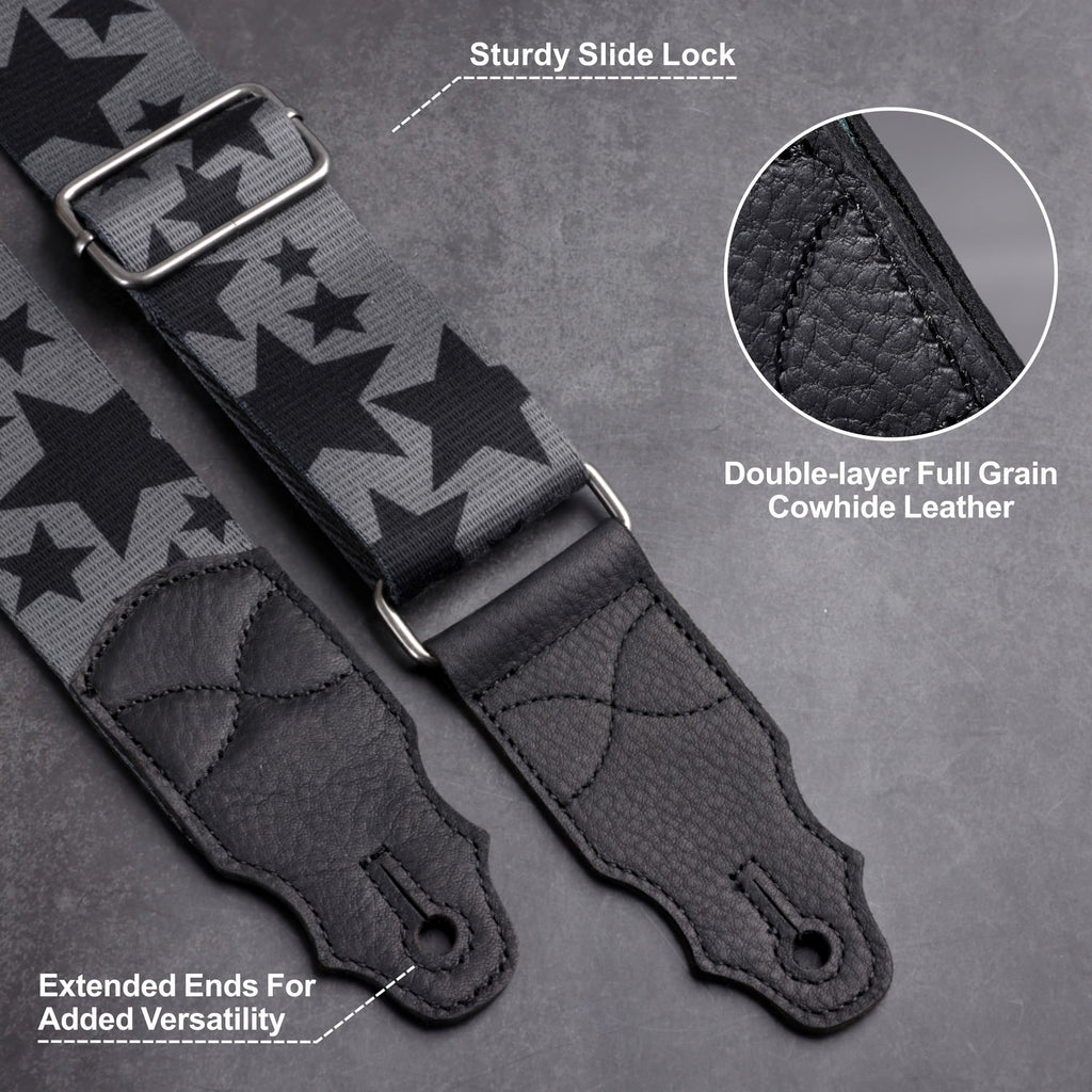 2 Inches Guitar Strap with Leather End J400914