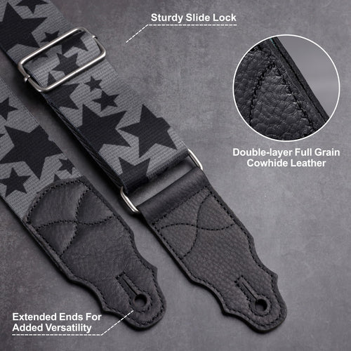 2 Inches Guitar Strap with Leather End J400914