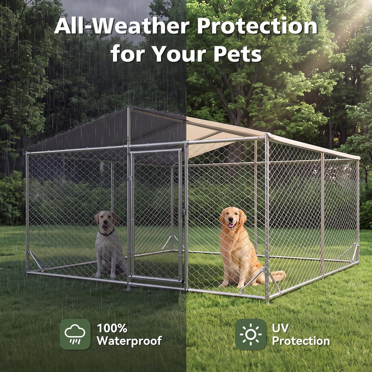 10×10FT Waterproof Metal Outdoor Dog Kennel A786