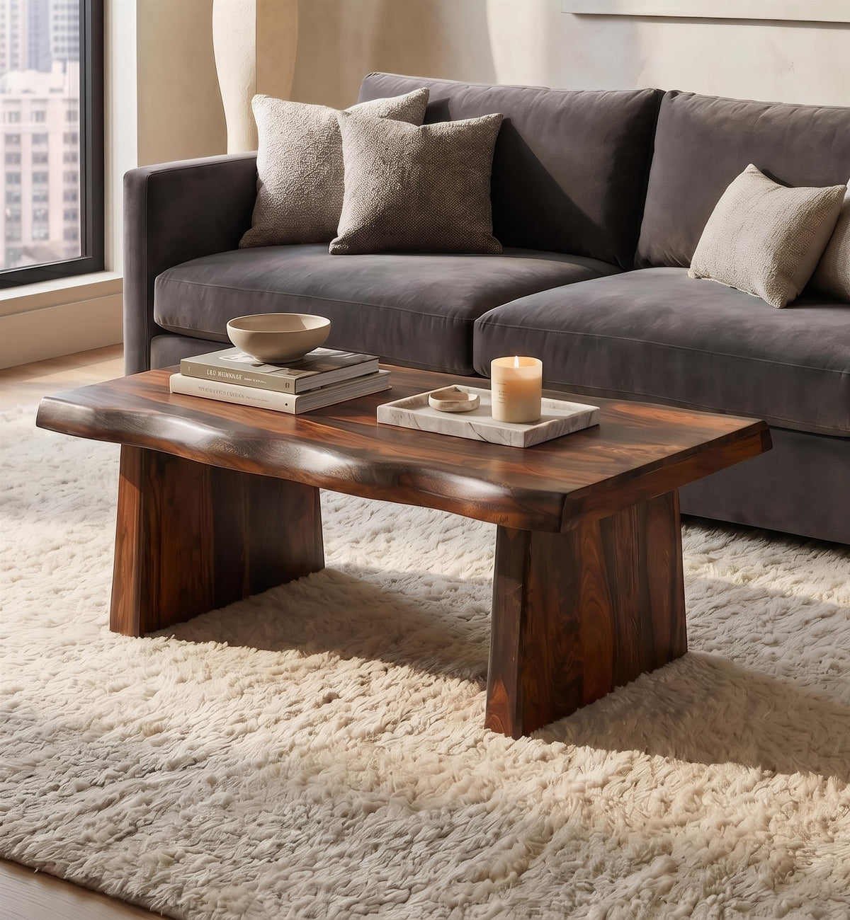 Live Edge Solid Wood Coffee Table F4140