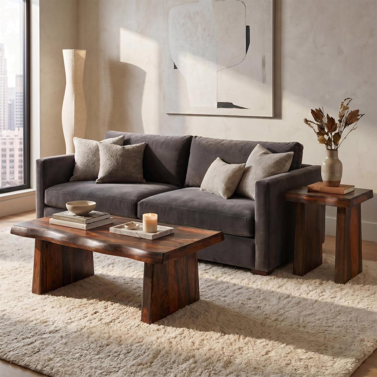 Live Edge Solid Wood Coffee Table F4140