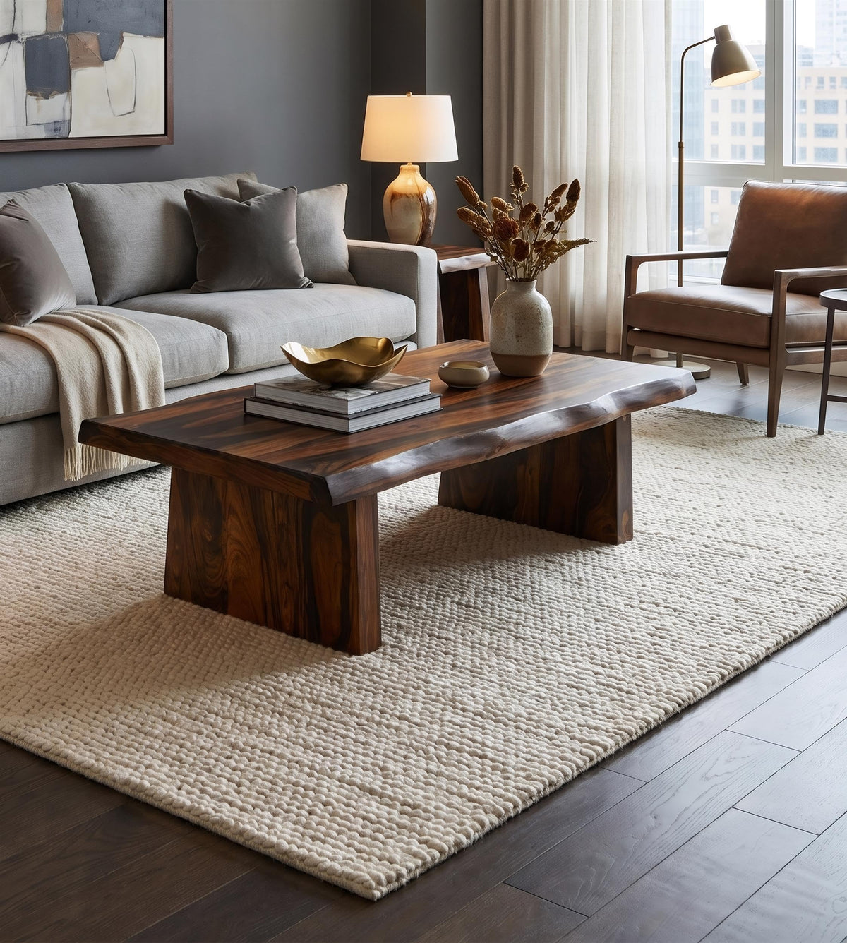 Live Edge Solid Wood Coffee Table F4140